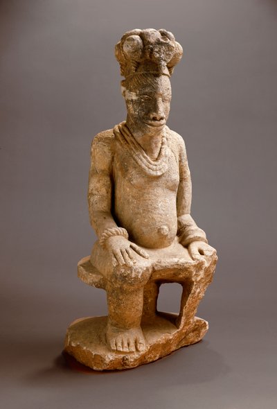 Zittend figuur, Esie, voor 1850 door Nigerian